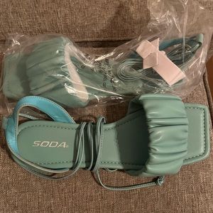 Teal strap sandals size 11